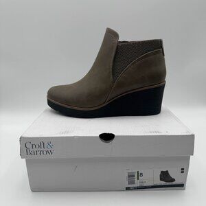 Croft & Barrow Odelia Wedge Ankle Boots – Grey – Women’s Size 8
